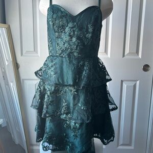 BCX Teal Satin Dress